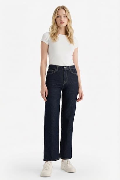 Comfort Straight High Waist Ankle Length Jeans