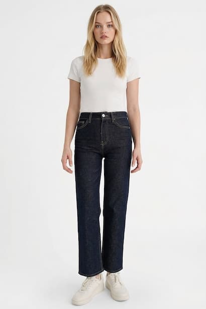 Comfort Straight High Waist Ankle Length Jeans (3)