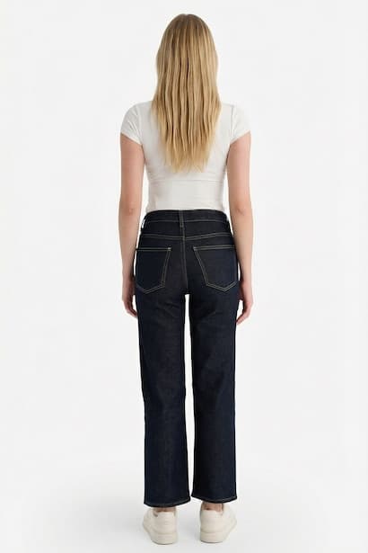 Comfort Straight High Waist Ankle Length Jeans (4)