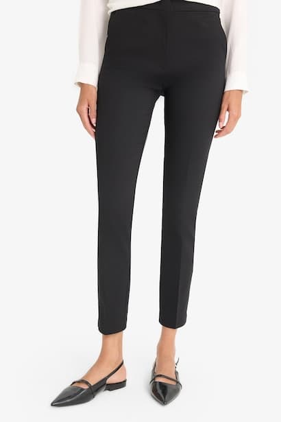 High Waist Straight Leg Satin Trousers (٤)
