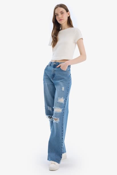 High Waist Trousers Jeans (٣)