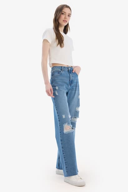 High Waist Trousers Jeans (٤)