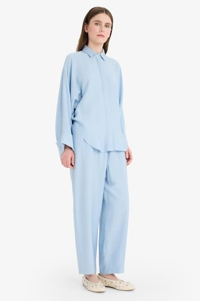 Harem Linen Blend Wide Leg Trousers Modest (3)