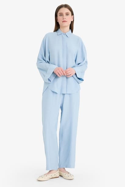 Harem Linen Blend Wide Leg Trousers Modest (4)