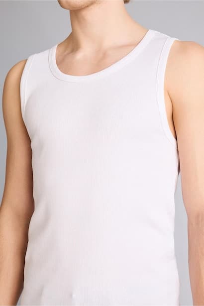 Slim Fit Ribana Crew Neck Tank Top (٤)