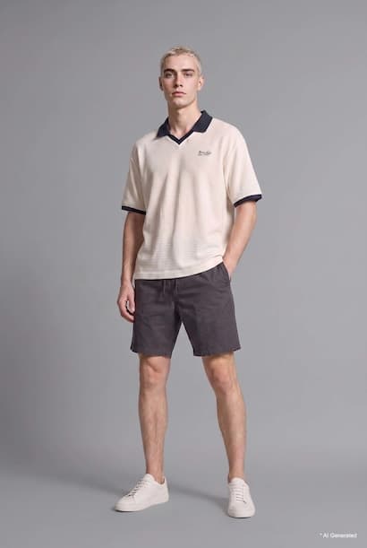 Relaxed Fit Anthracite Gabardine Bermuda Shorts