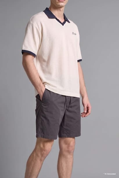 Relaxed Fit Anthracite Gabardine Bermuda Shorts (٤)