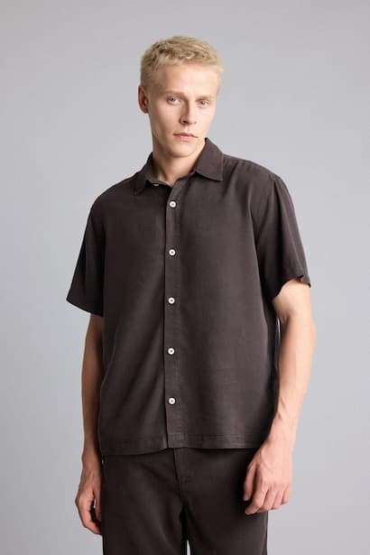 Regular Fit Flowy Fabric Short Sleeve Shirt (4)