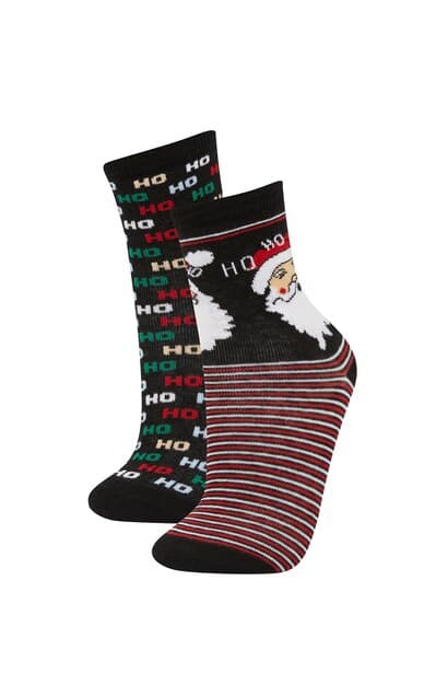 Boy Christmas Themed 2 Piece Cotton Long Socks