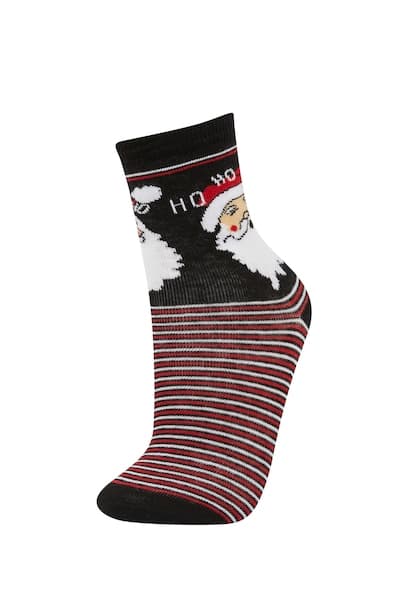 Boy Christmas Themed 2 Piece Cotton Long Socks (٣)