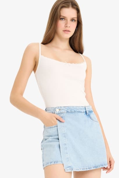 Denim High Waist Shorts (3)