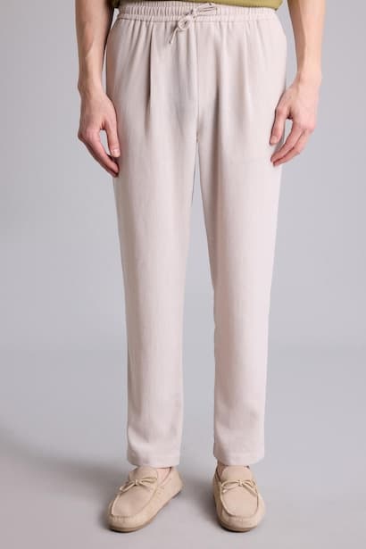 Relax Fit Ankle Length Linen Look Trousers (3)