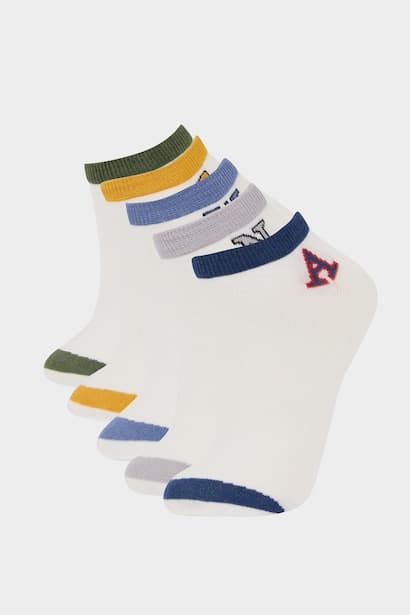 Boy Printed 5 Piece Short Socks