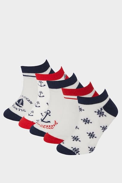 Boy Printed 5 Piece Short Socks