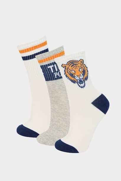 Boy 3 Piece Cotton Long Socks