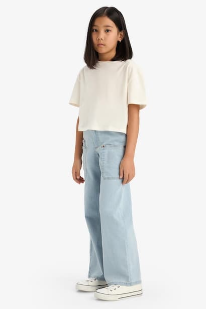 Girl Paperbag Cargo Wide Leg Jeans (٤)