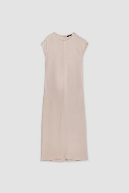 A Cut Crew Neck Sleeveless Dress
