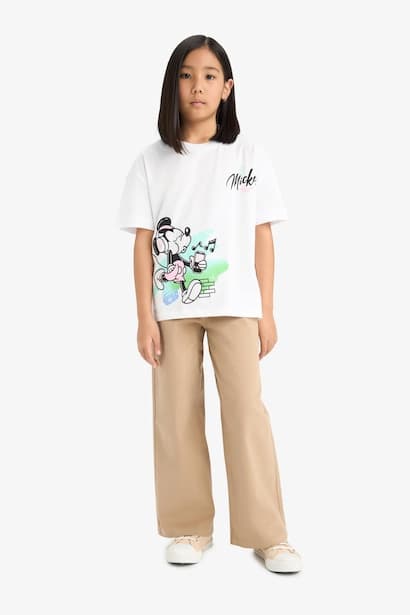 Girl Wide Leg Cotton Trousers