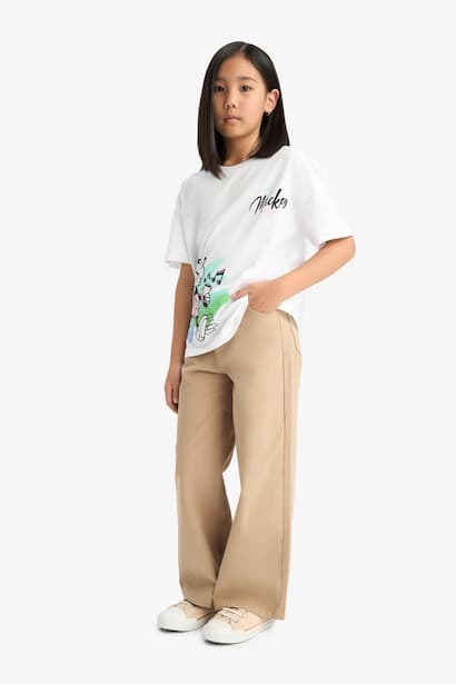 Girl Wide Leg Cotton Trousers (3)