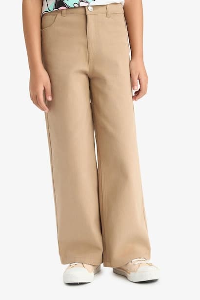 Girl Wide Leg Cotton Trousers (4)