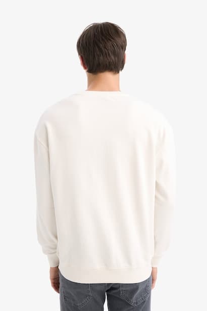 Boxy Fit Printed Crew Neck Sweatshirt (٤)