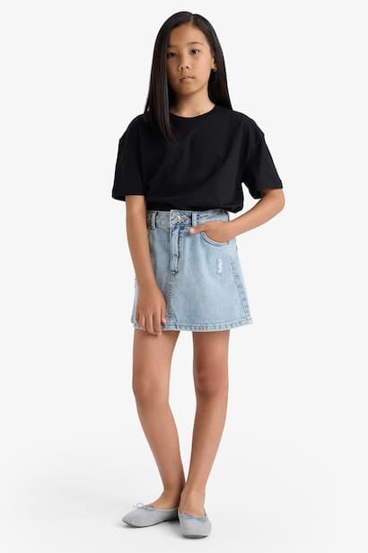 Girl Relax Fit Crew Neck Short Sleeve T-Shirt (4)