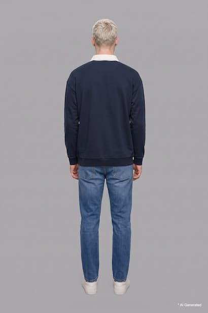 Boxy Fit Polo Collar Sweatshirt (4)