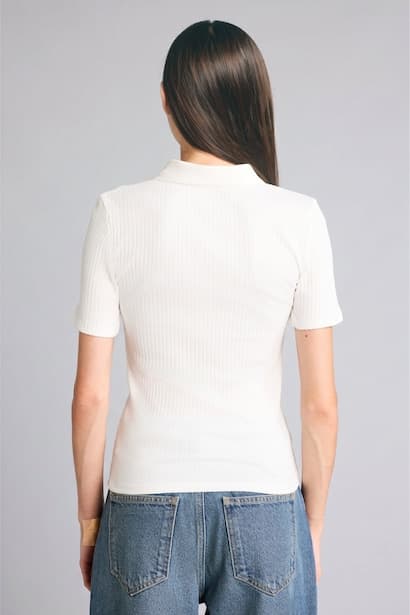 Slim Fit Polo Collar Camisole Short Sleeve Polo T-Shirt (4)