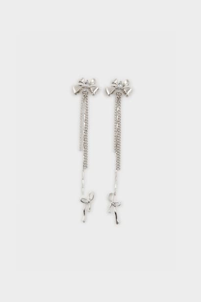 Woman 2 Piece Dangling Silver Earrings Jewellery