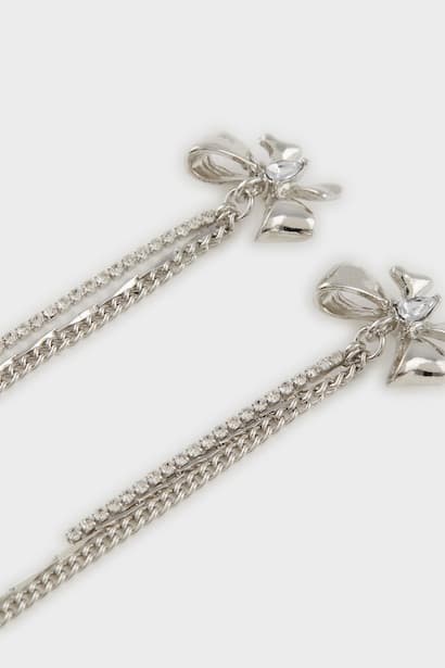 Woman 2 Piece Dangling Silver Earrings Jewellery (٣)