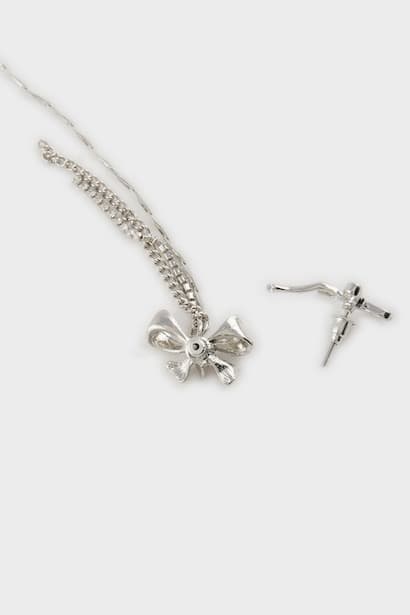 Woman 2 Piece Dangling Silver Earrings Jewellery (٤)