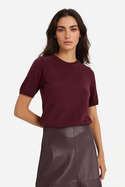 Regular Fit Crew Neck Short Sleeve Knit Pullover (٣)