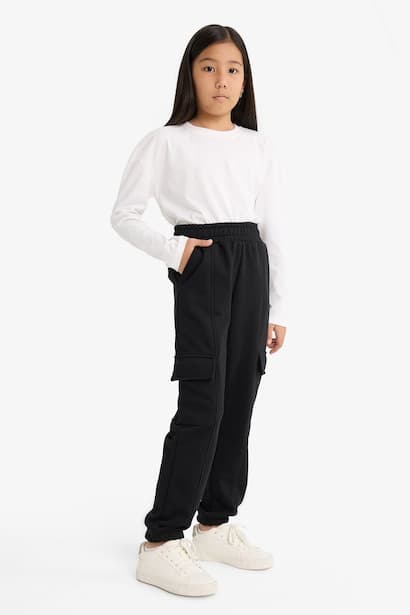 Girl Jogger Cargo Pants Trousers (٣)