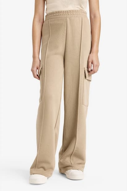 Girl Elastic Waist Wide Leg Cargo Sweatpants Trousers (٤)