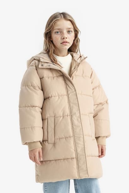 Girl Hooded Zip-Up Waterproof Puffer Jacket Coat (٣)
