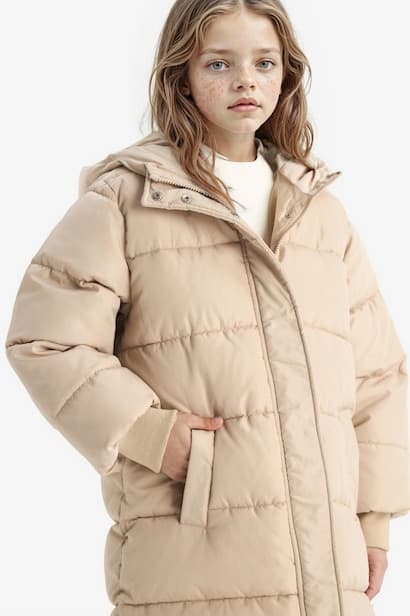 Girl Hooded Zip-Up Waterproof Puffer Jacket Coat (٤)