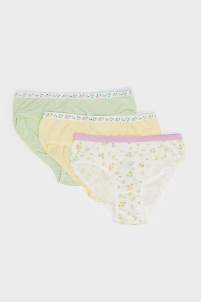 Girl Patterned 3 Piece Slip Panties Underwear Bottom