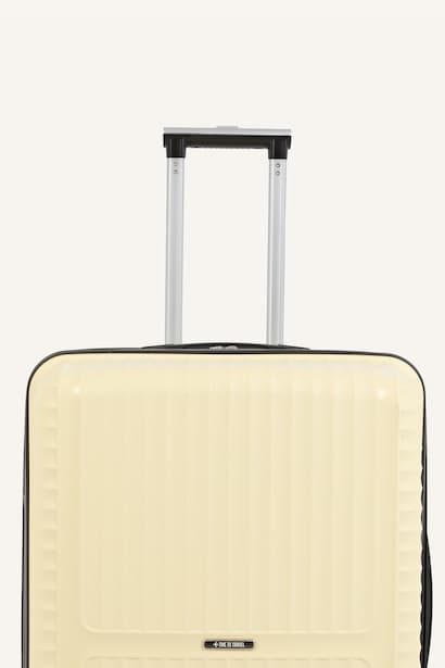 Cream Colored Unisex Large Hard Shell Suitcase (3)