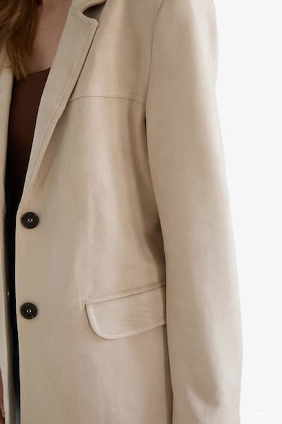 Regular Fit Jacket Collar Suede Blazer (3)