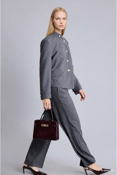 Straight Fit Zipper Trousers