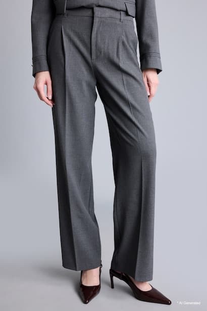 Straight Fit Zipper Trousers (٣)