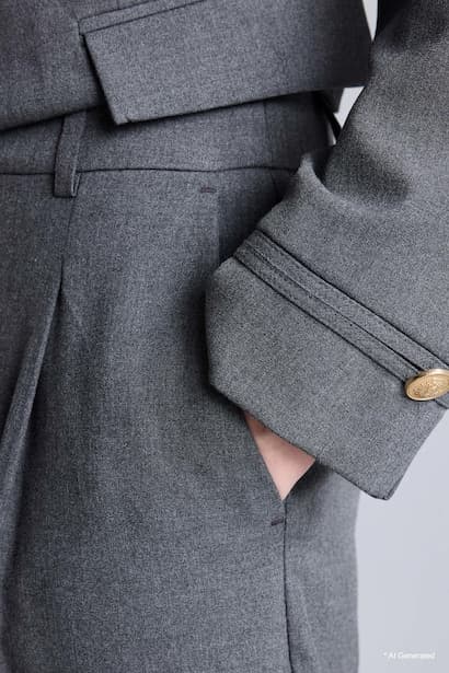 Straight Fit Zipper Trousers (٤)