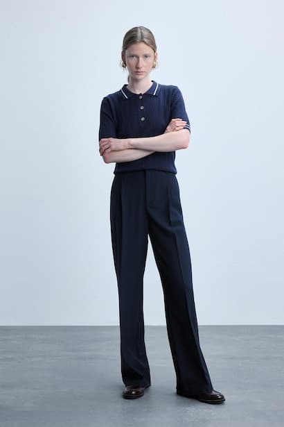 High Waist Straight Fit Trousers
