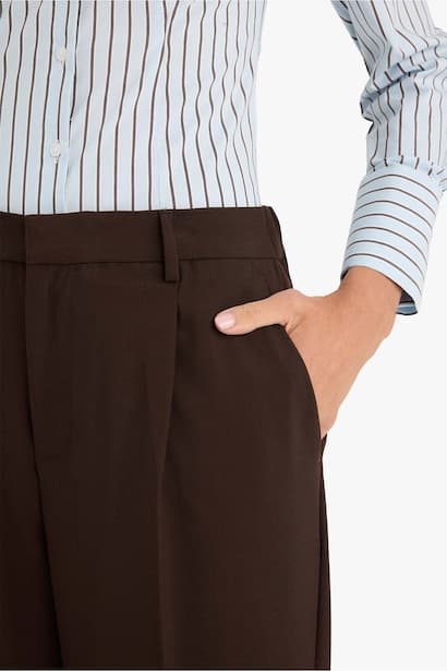 High Waist Straight Fit Trousers (٤)