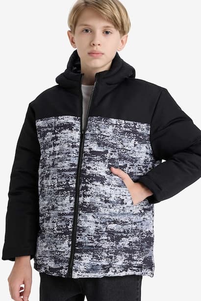 Boy Hooded Water Repellent Puffer Jacket