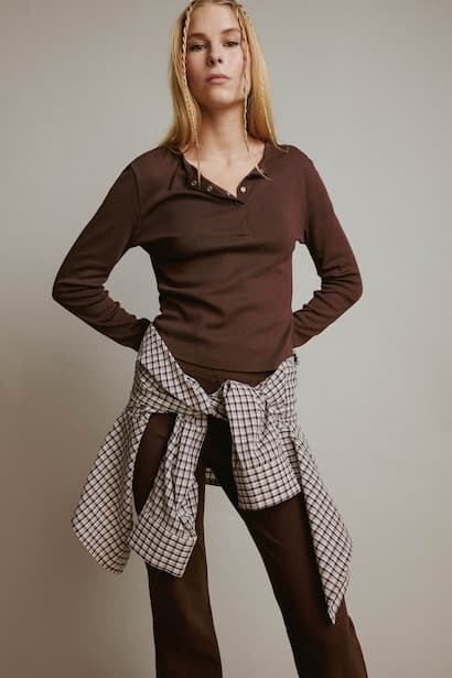 Slim Fit Ribana Long Sleeve T-Shirt