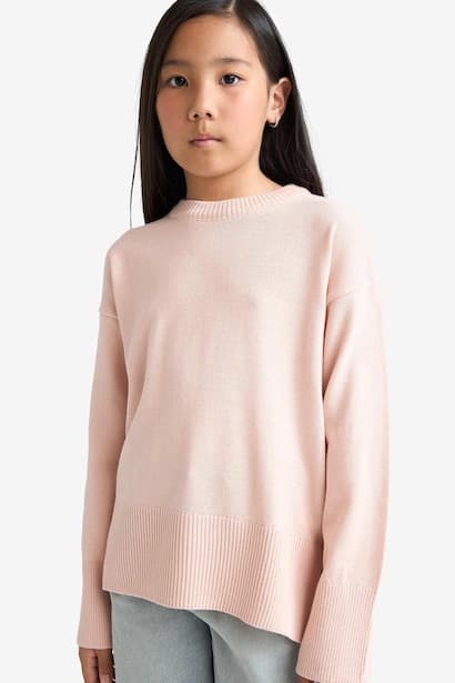 Girl Oversize Fit Crew Neck Pullover