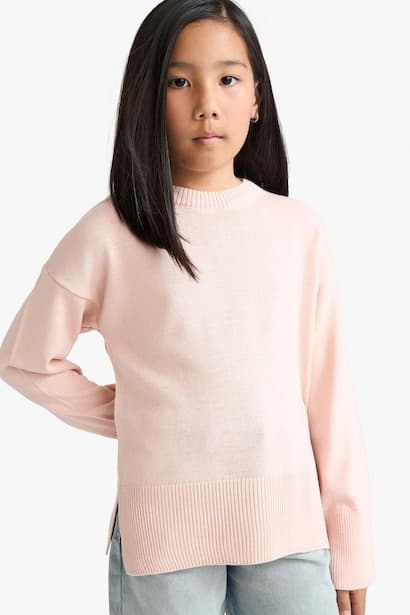 Girl Oversize Fit Crew Neck Pullover (٣)