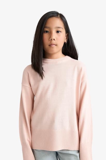 Girl Oversize Fit Crew Neck Pullover (٤)