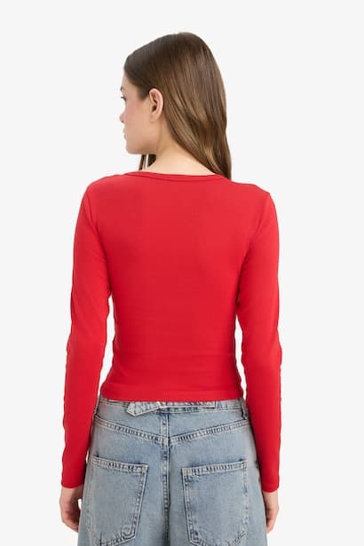 Slim Fit Ribana Long Sleeve T-Shirt (٤)